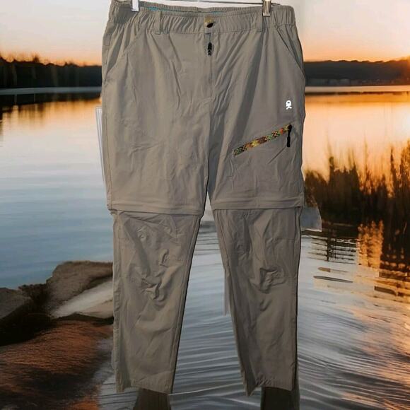 Little Donkey Andy Khaki Stretch Convertible Pants Quick Dry UV Protect Men’s L - Picture 1 of 14